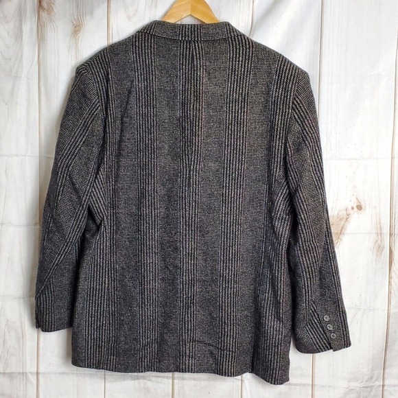 Vintage 90's Dark Academia Gray Sports Jacket Double Button Blazer Size 44R - Picture 6 of 10